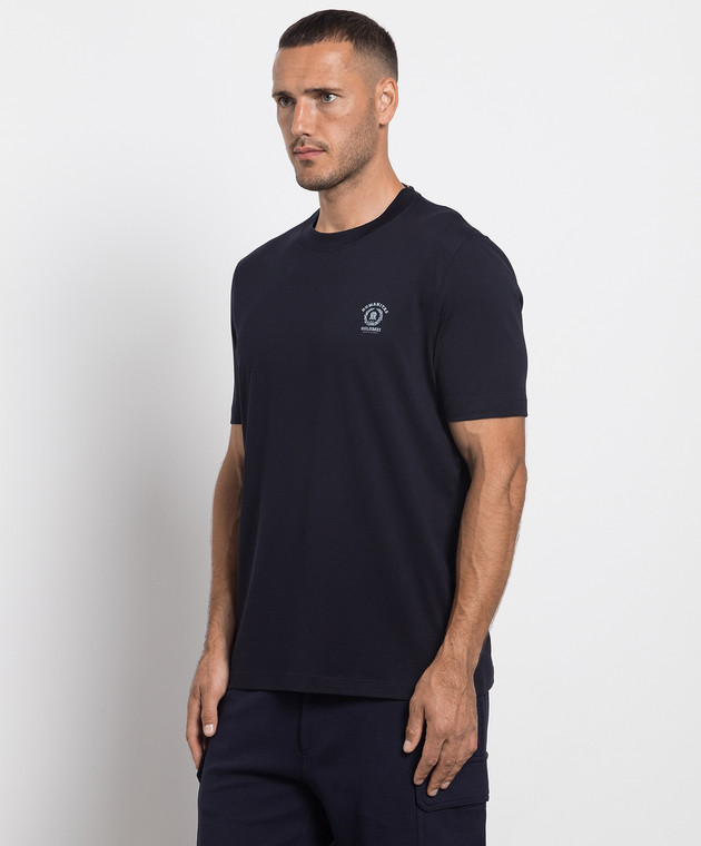 Brunello Cucinelli Синяя футболка с принтом M0T718442 изображение 3