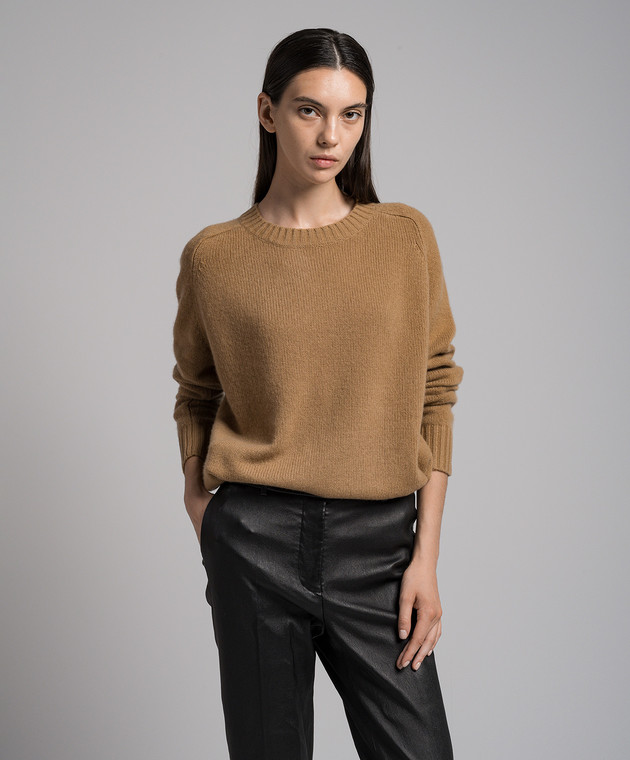 JOSEPH Коричневый свитер из кашемира JF006881 изображение 3