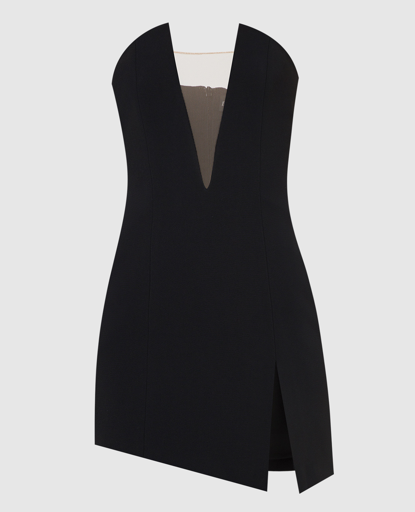 

Черное платье мини с разрезом, Черный, Коктейльные платья