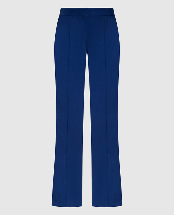 Blue flared pants with slits