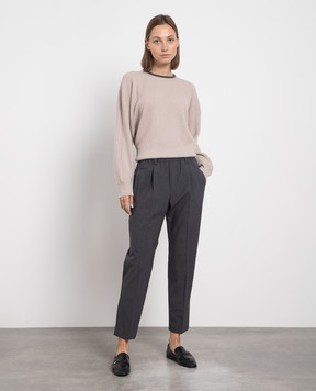 Brunello Cucinelli Серые брюки с шерстью MPW07P7811