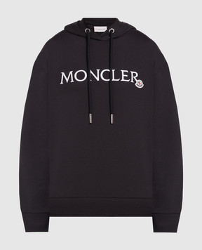 Moncler Чорне худі з логотипом 8G0002689A1K