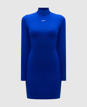 Off-White Синя сукня з логотипом OWVT033F23JER001