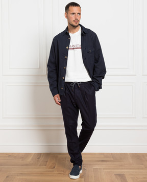 Brunello Cucinelli Сині штани з вовни M038PE1740
