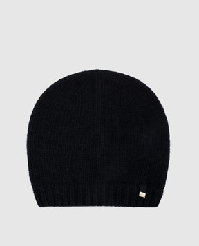 Herno Чорна шапка з вовни та кашеміру з логотипом BER00005D70120