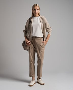 Brunello Cucinelli Сіра футболка з ланцюжком моніль M0T18BD200