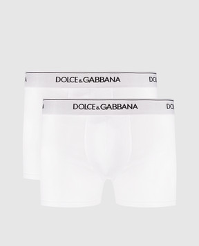 Dolce&Gabbana Набор белых трусов-боксеров с логотипом. M9C07JONN95
