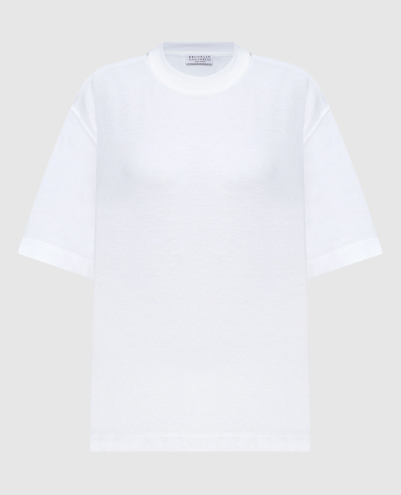 Белая футболка с цепочкой мониль