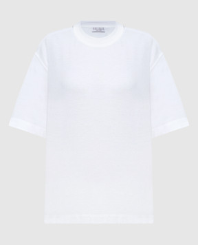 Brunello Cucinelli Белая футболка с цепочкой мониль M0T81BI100