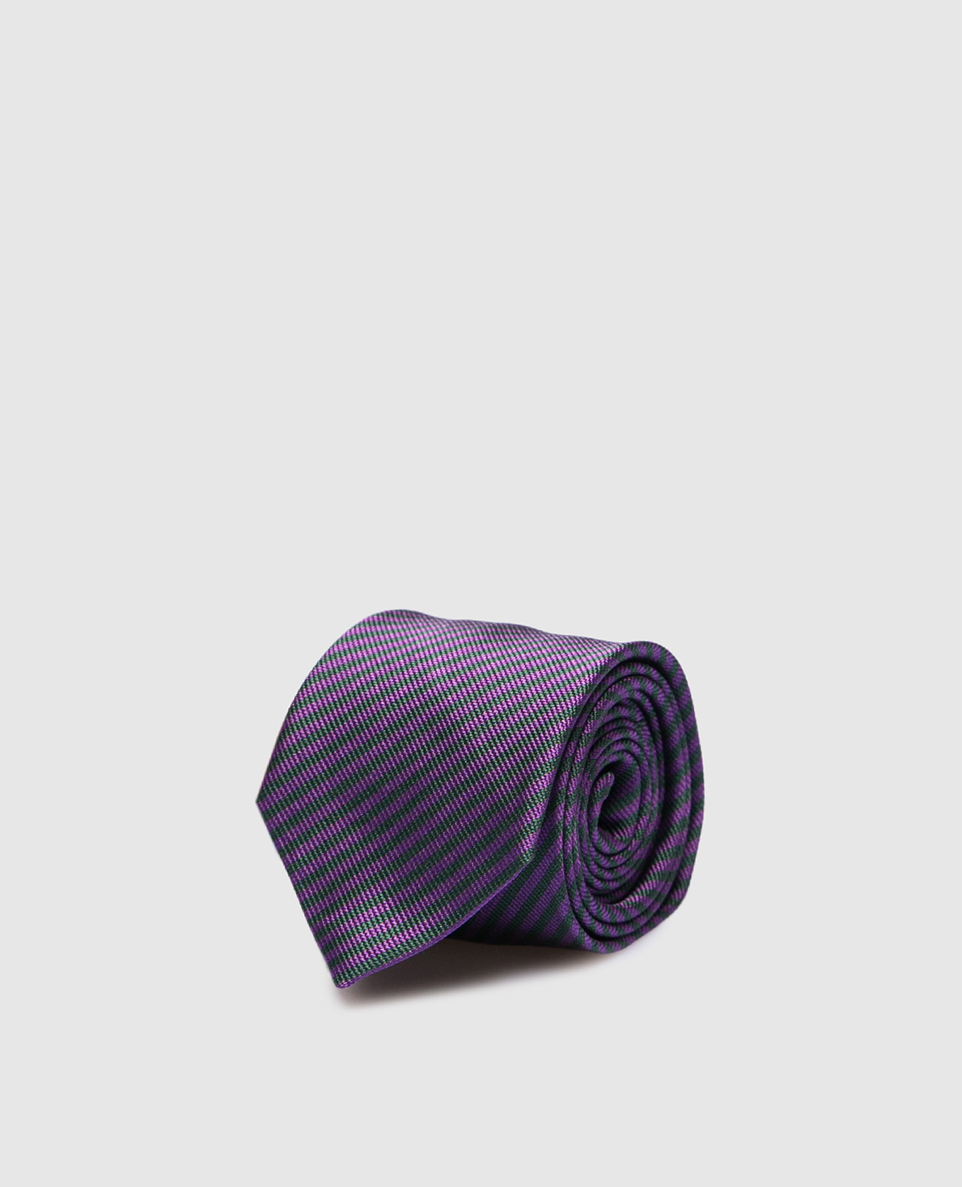 Children's purple striped silk tie