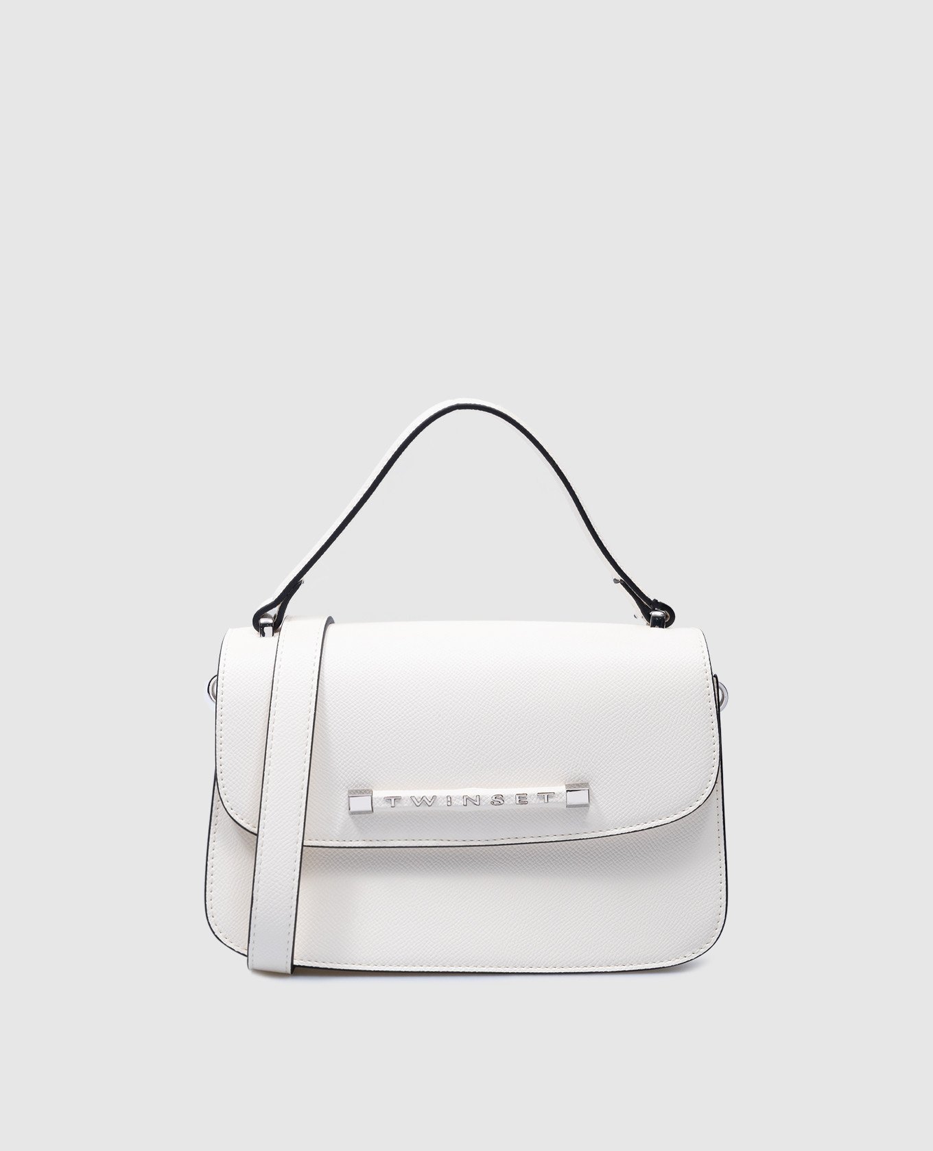 Белая сумка кросс-боди с фактурным логотипом