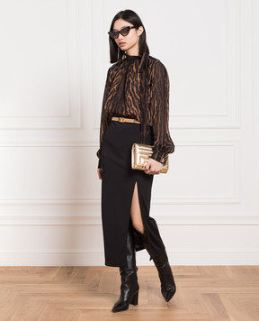 Givenchy Коричневые блузки в анималистичный принт из шелка. BW611N14QH