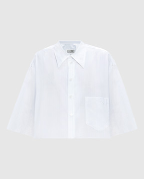 Maison Margiela MM6 Белая укороченная рубашка в полоску S52DL0235S78540