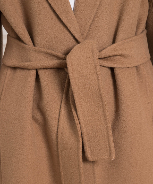 Max Mara - Коричневое пальто на запах из шерсти VIRGIL купить в Symbol