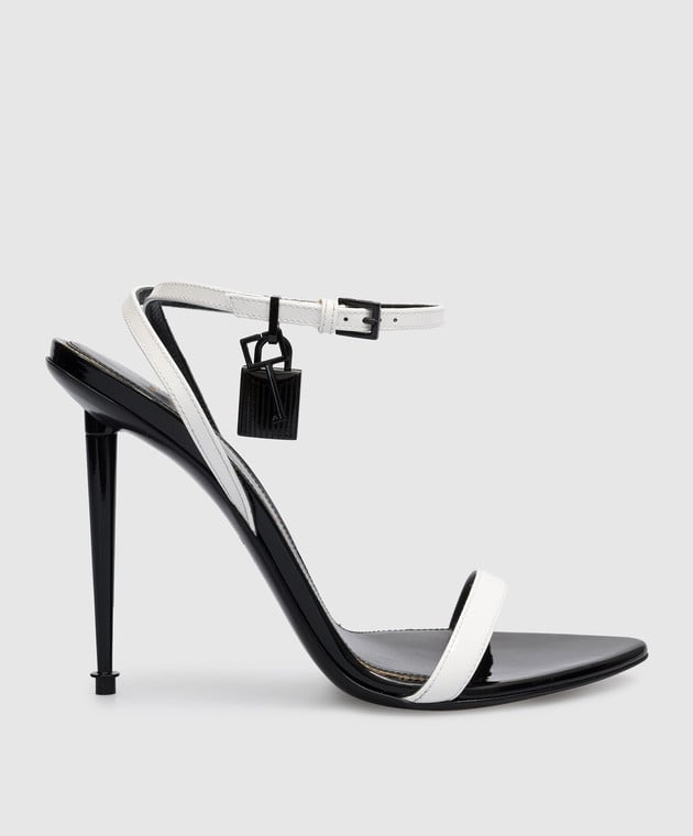 Tom Ford White patent leather sandals with pendants W2272LLCL072