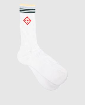 Casablanca Белые спортивные носки с логотипом монограмма. APS24ACC01004m