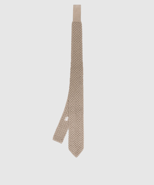 Stefano Ricci Дитяча темно-бежева краватка з шовку YCRM1600SETA зображення 2