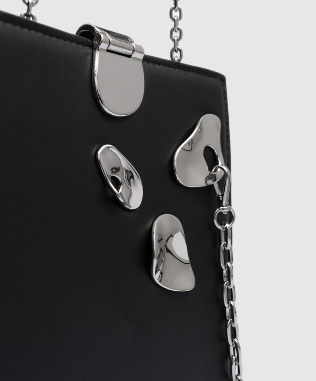 Published by Black leather tote bag with metal decoration LB004CBL image 5