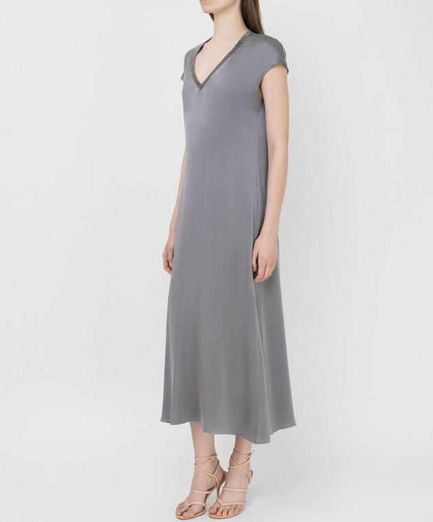 Fabiana Filippi Серое платье из шелка ABD270B178 изображение 3