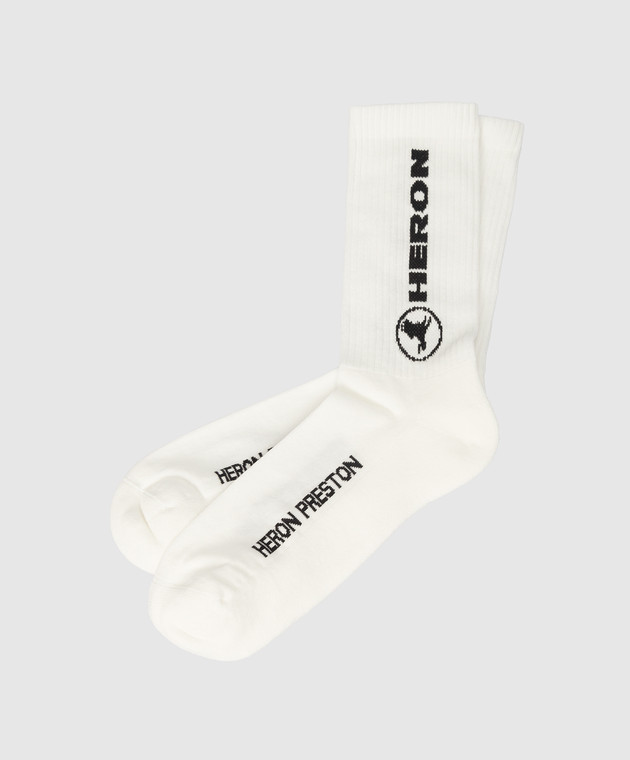 Heron Preston Білі шкарпетки з візерунком логотипу HMRA008S22KNI002