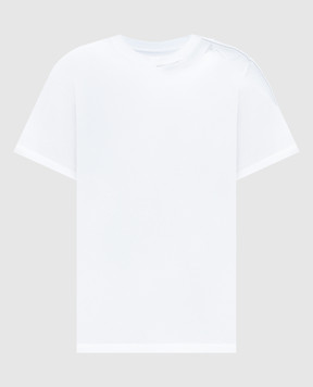 Maison Margiela MM6 Белая футболка с фигурными вырезами S52GC0305S24312