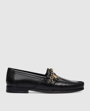 Dolce&Gabbana Черные кожаные лоферы Visconti A30154AY925