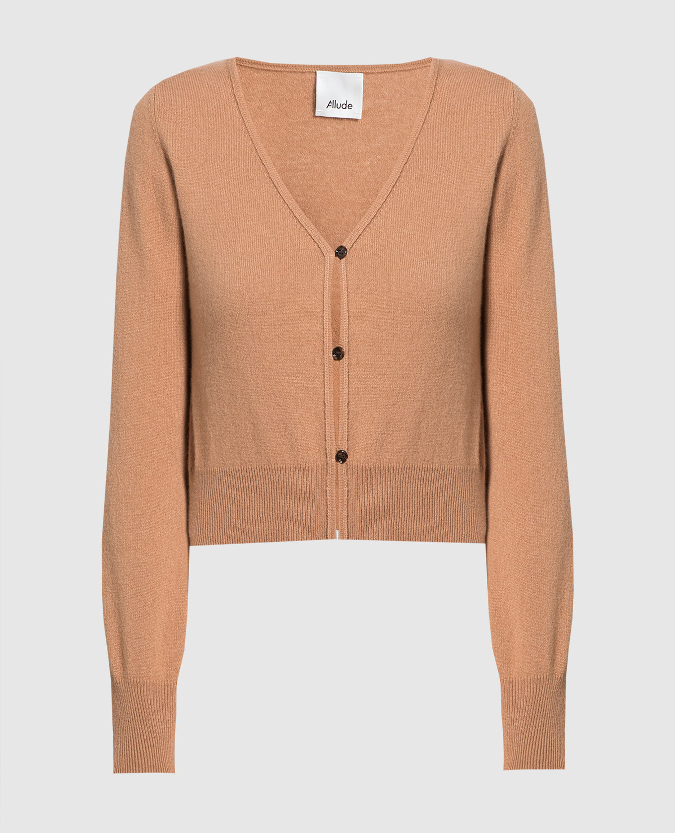Brown wool and cashmere cardigan