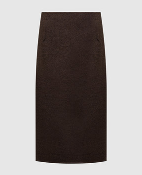 Toteme Коричневая юбка миди из шерсти 234WRTWBM119FB0006