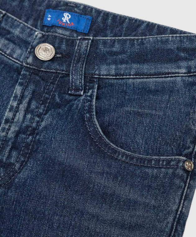 Stefano Ricci Children's blue jeans with logo YFT7405080K201 image 3