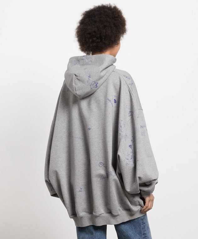 Vetements Gray hoodie with logo print UE54HD480G image 4