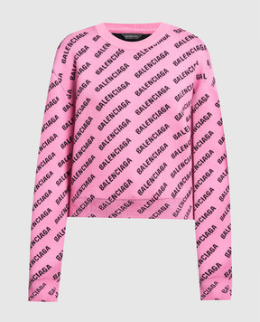 Balenciaga Розовый свитер в логотипе 694255T3233