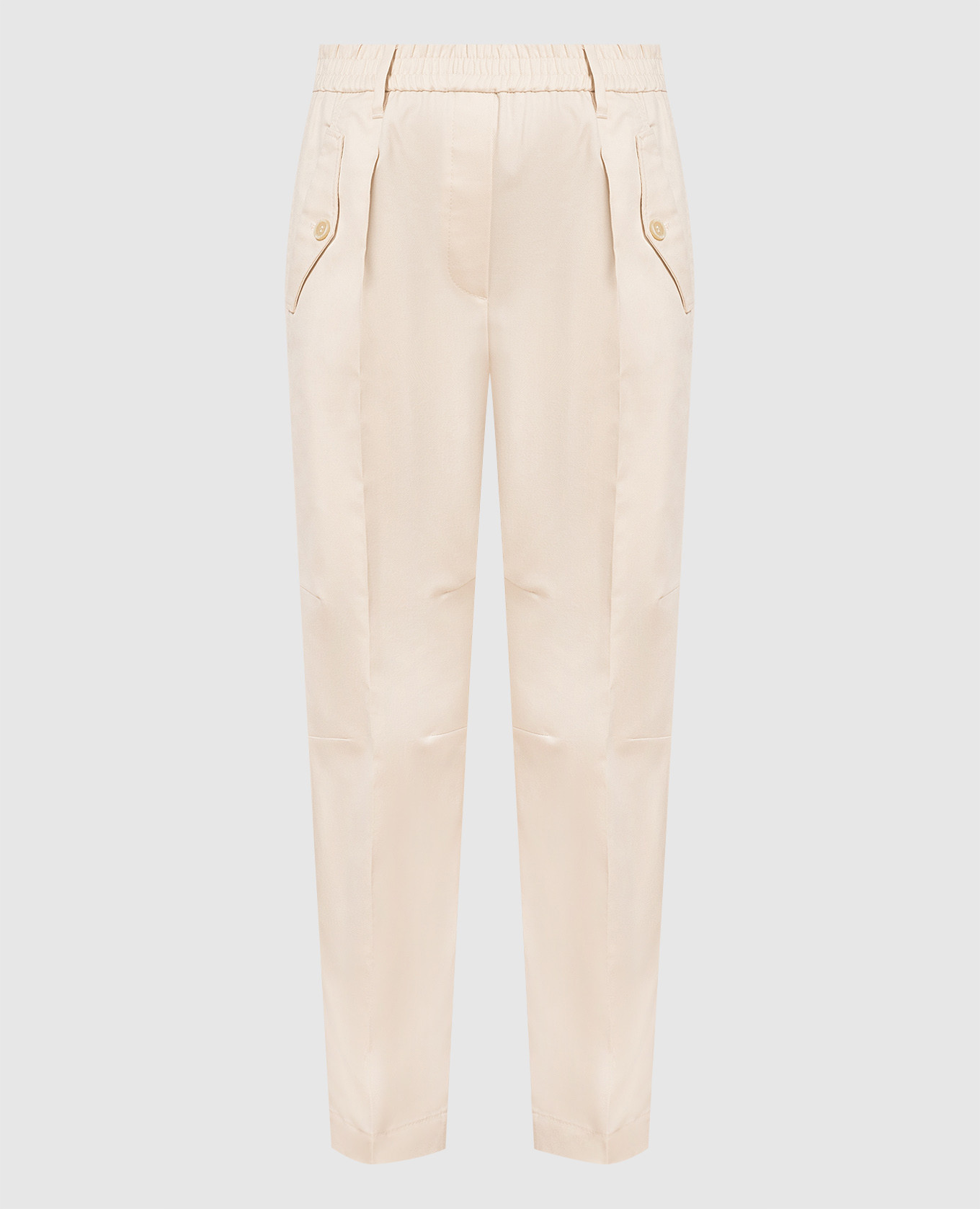 Light beige trousers with eco-brass