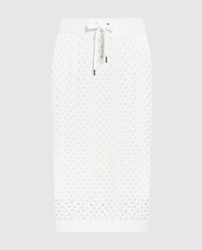 Brunello Cucinelli Белая юбка с пайетками M70572289