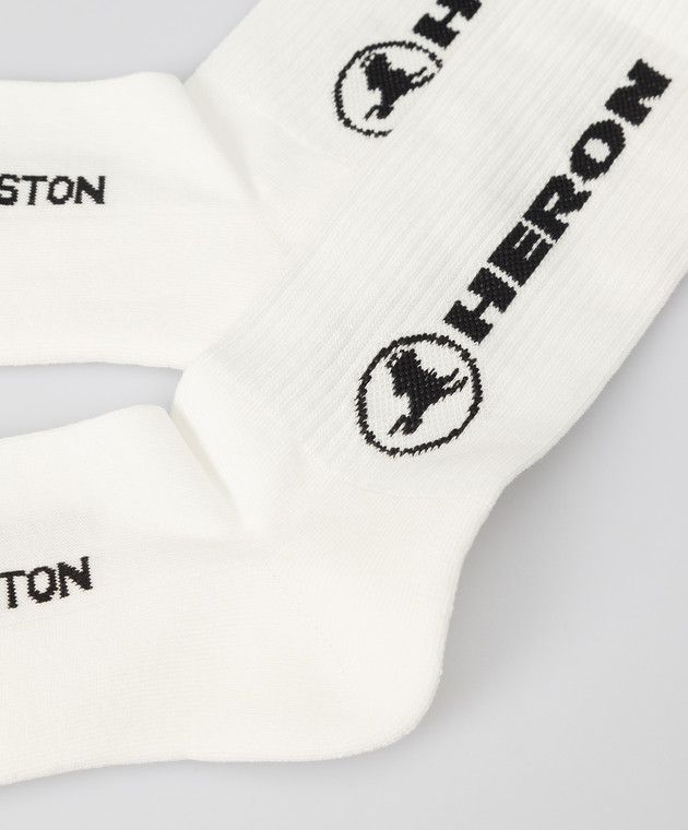 Heron Preston Білі шкарпетки з візерунком логотипу HMRA008S22KNI002 зображення 3