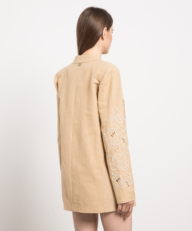 Twinset Brown jacket with embroidery and lurex 231TT2381 image 4