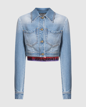 Versace Jeans Couture Blue denim jacket with logo 74HAS46BDW009L01