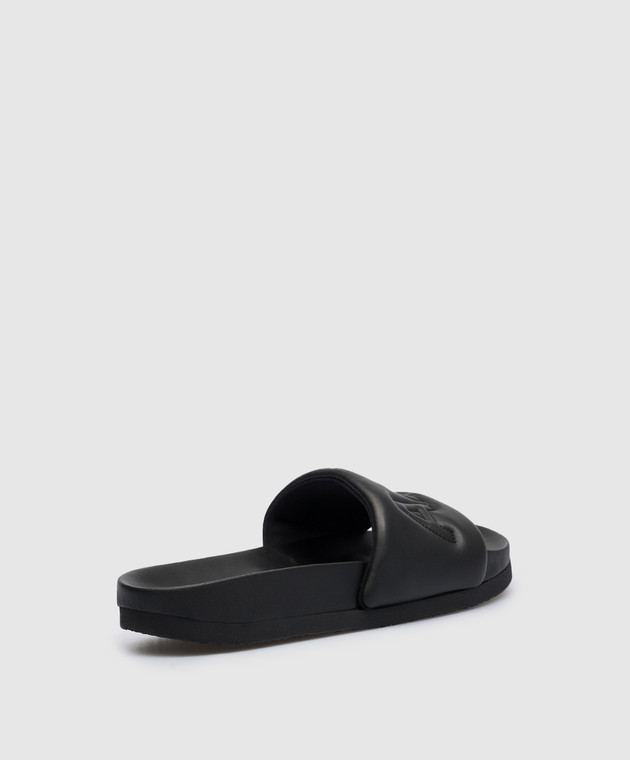 AMBUSH Black leather flip flops with embossed logo BMIC001S23LEA001 image 3