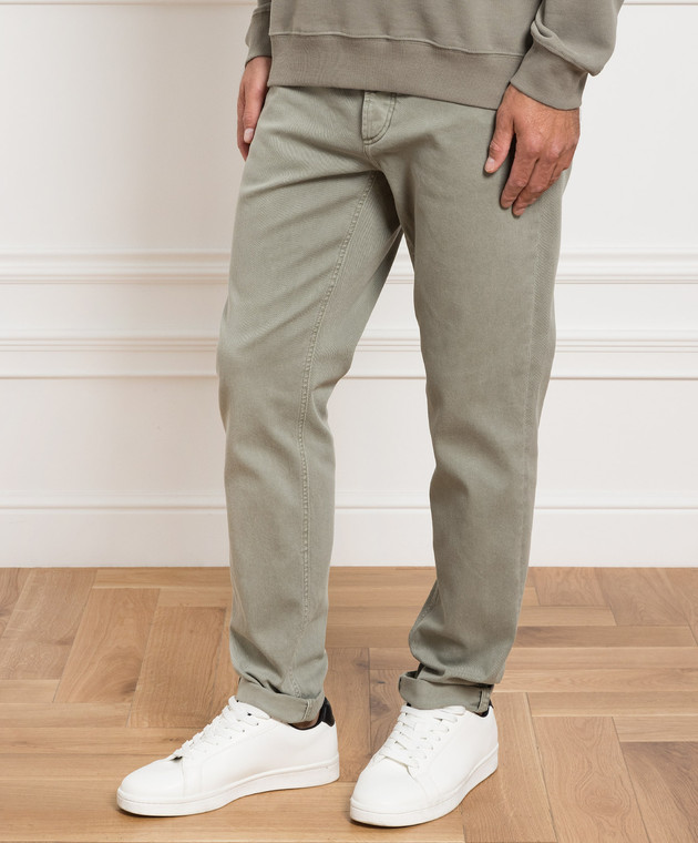 Brunello Cucinelli Зеленые джинсы с логотипом M277PD3210 изображение 3
