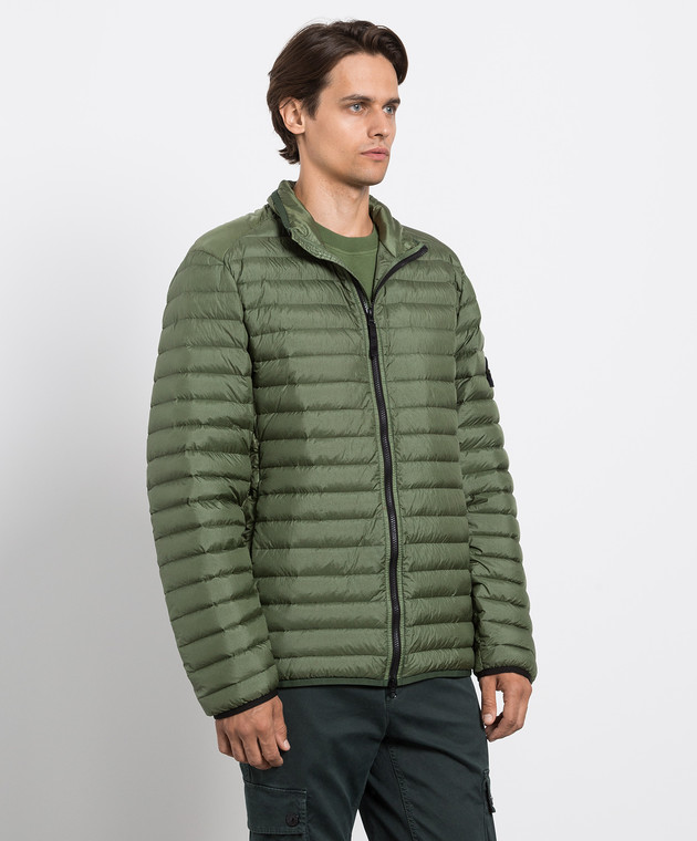 Stone Island Зеленый пуховик с патчем логотипа MO771541524 изображение 3