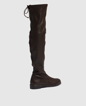 Stuart Weitzman Коричневые кожаные ботфорты Lowland Bold с кулиской SG130