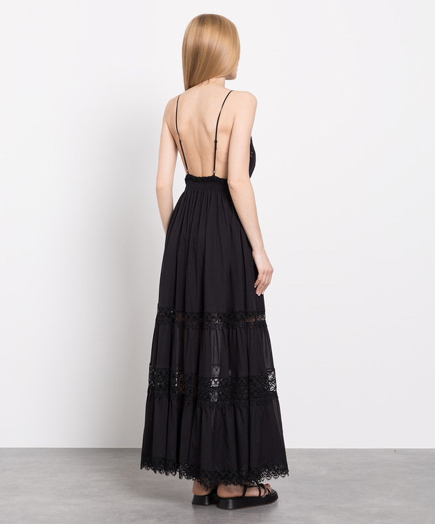 Charo Ruiz Чорне плаття максі з мереживом 221621 зображення 4