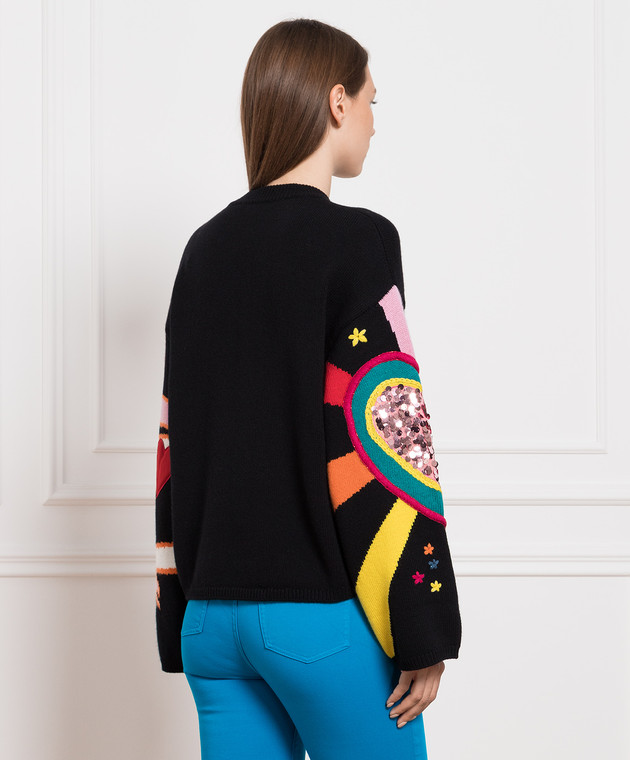 Dolce&Gabbana Black sweater in a pattern with patches FX079ZJAMON image 4