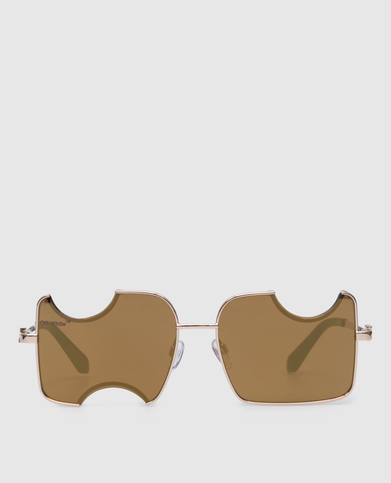 Gold Salvador sunglasses with textured logo