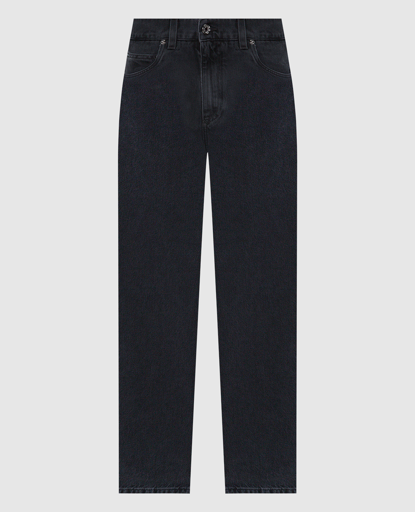 

Черные джинсы с логотипом, Черный, Широкие джинсы