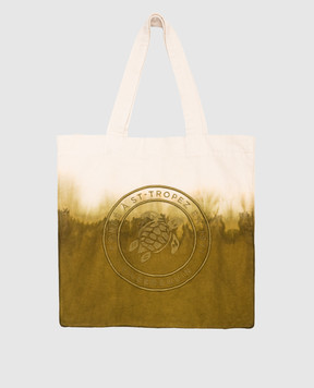 Vilebrequin Пляжна сумка кольору хакі Babel з ефектом тай-дай BBLH3105