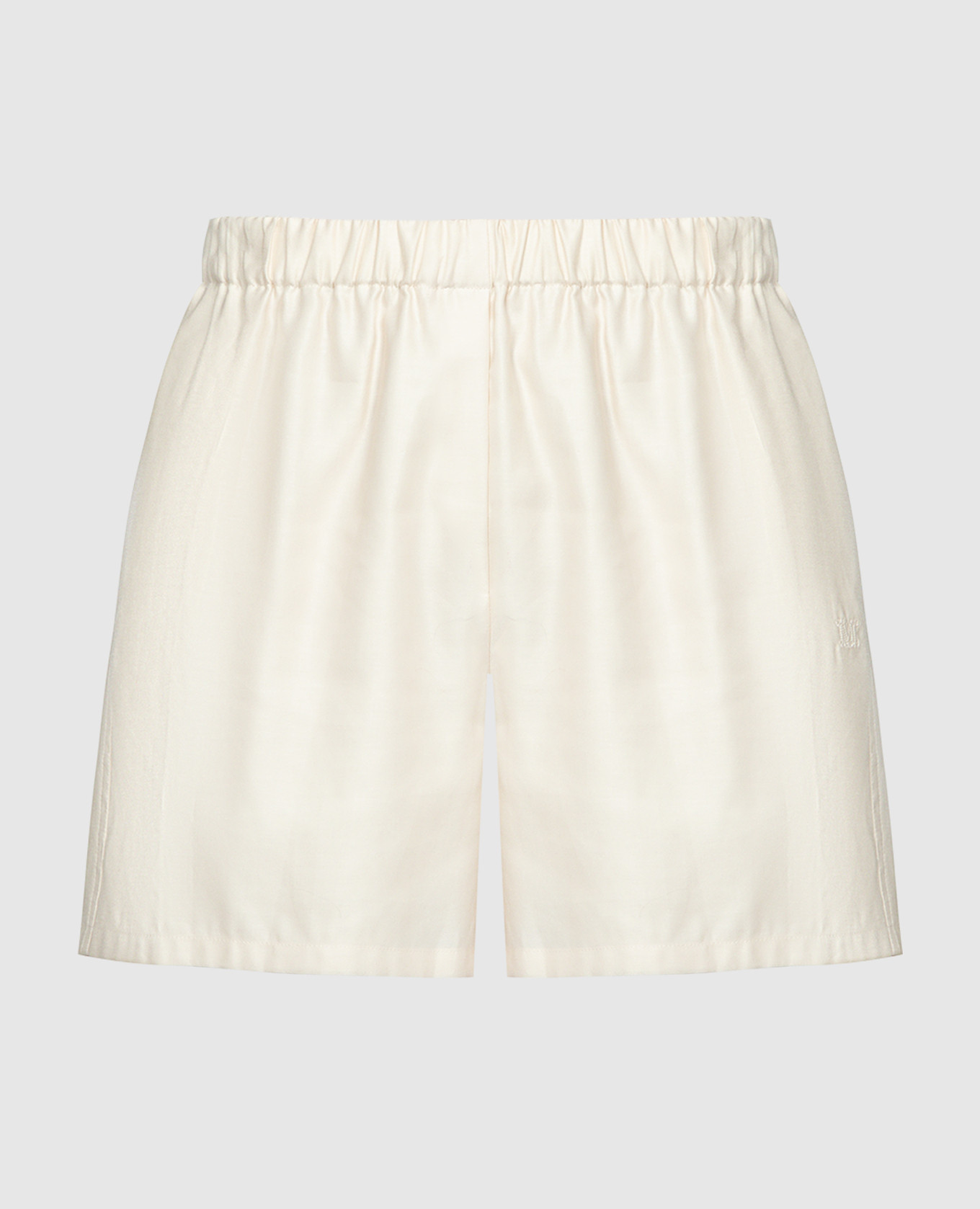 Piadena beige shorts with logo embroidery