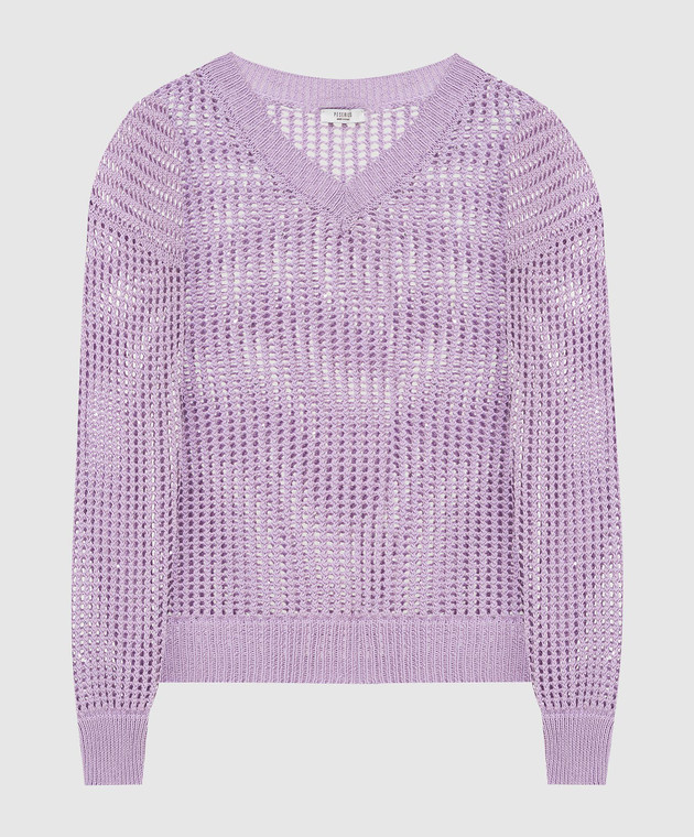Peserico Бузковий ажурний пуловер у паєтках S99521F059143A