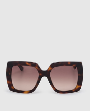 Twinset Коричневі сонцезахісні окуляри з логотипом Oval T 999TZ5053