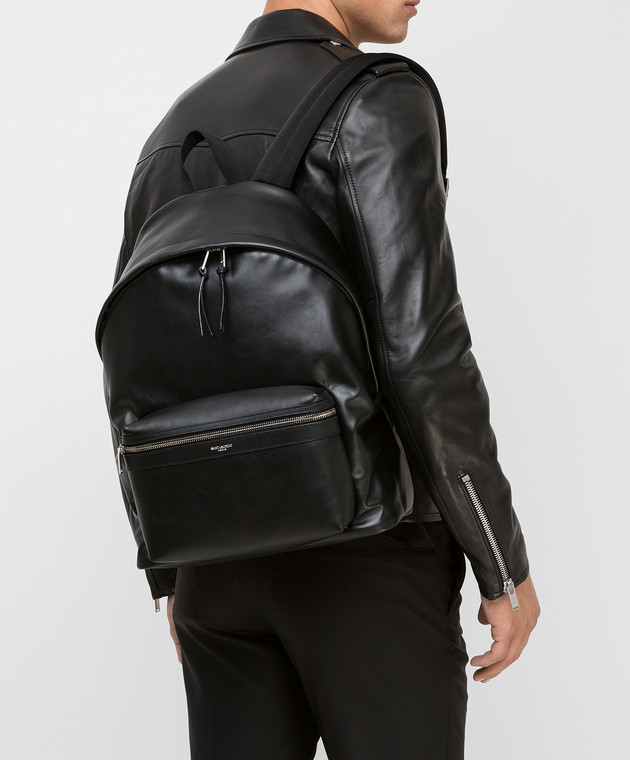 Saint Laurent Черный кожаный рюкзак 5349670AY3F изображение 2