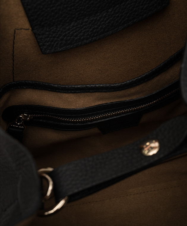 Max Mara Черная кожаная сумка-тоут MARINESDRUMMED MARINESDRUMMED изображение 4